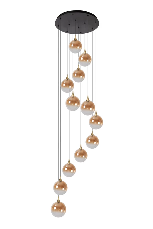 Lucide GISELA - Suspension - Ø 61 cm - LED Dim. - 12x3,5W 2700K - Ambre | Premium - éteint